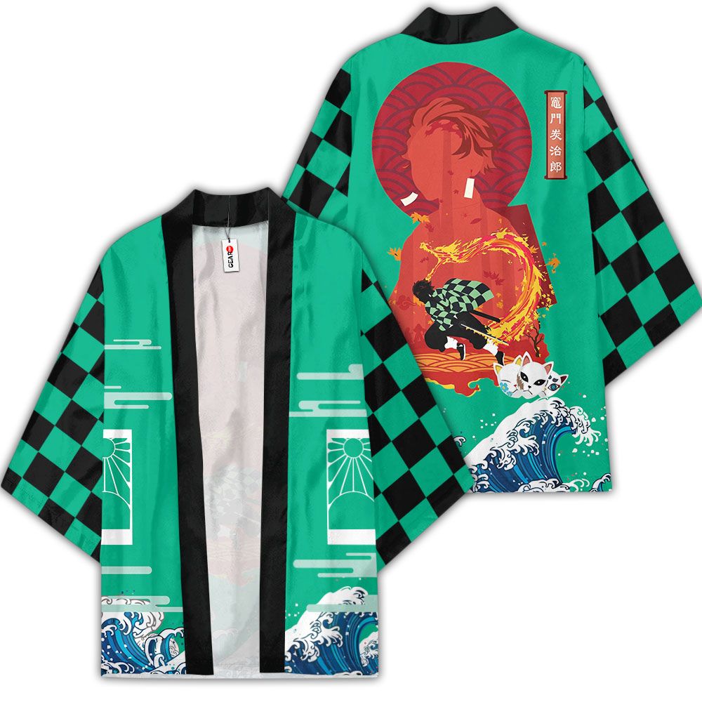 Tanjiro Kimono Anime Demon Slayer Otaku Merch Clothes GOT1308 Unisex / S Official Anime Kimono Merch