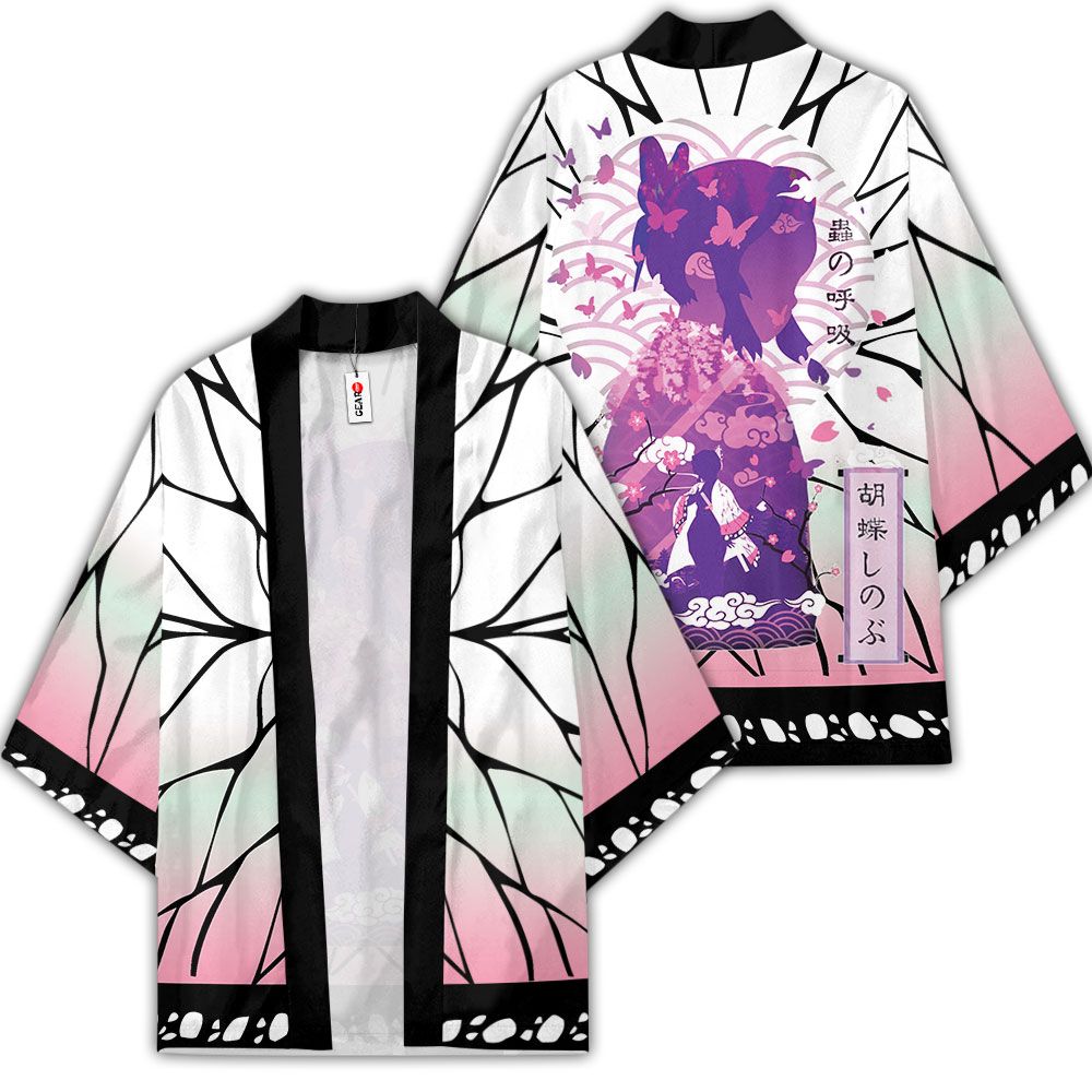 Shinobu Kocho Kimono Anime Demon Slayer Otaku Merch Clothes GOT1308 Unisex / S Official Anime Kimono Merch