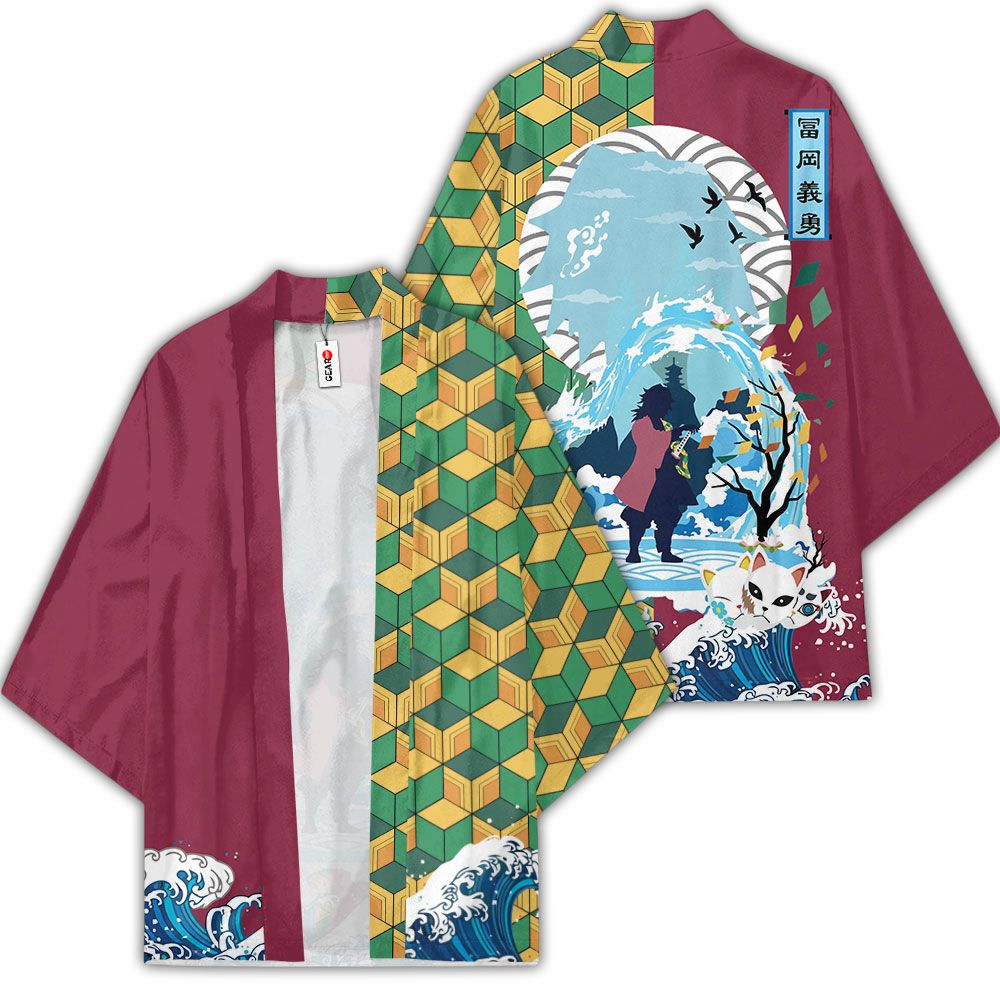 Giyuu Kimono Anime Demon Slayer Otaku Merch Quần áo GOT1308 Unisex / S Official Anime Kimono Merch