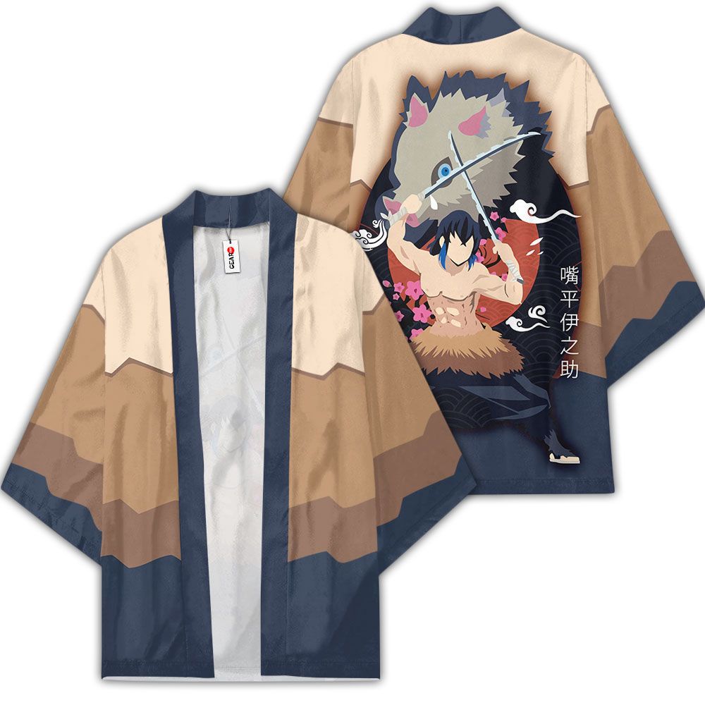 Inosuke Kimono Anime Demon Slayer Otaku Merch Clothes GOT1308 Unisex / S Official Anime Kimono Merch