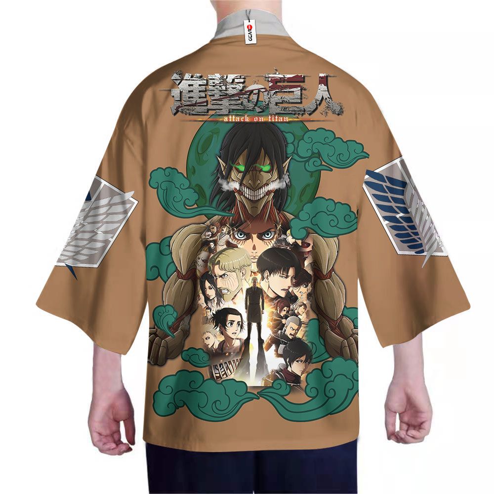 Attack Titan Kimono Custom Anime Attack on Titan Merch Quần áo GOT1308 Unisex / S Official Anime Kimono Merch