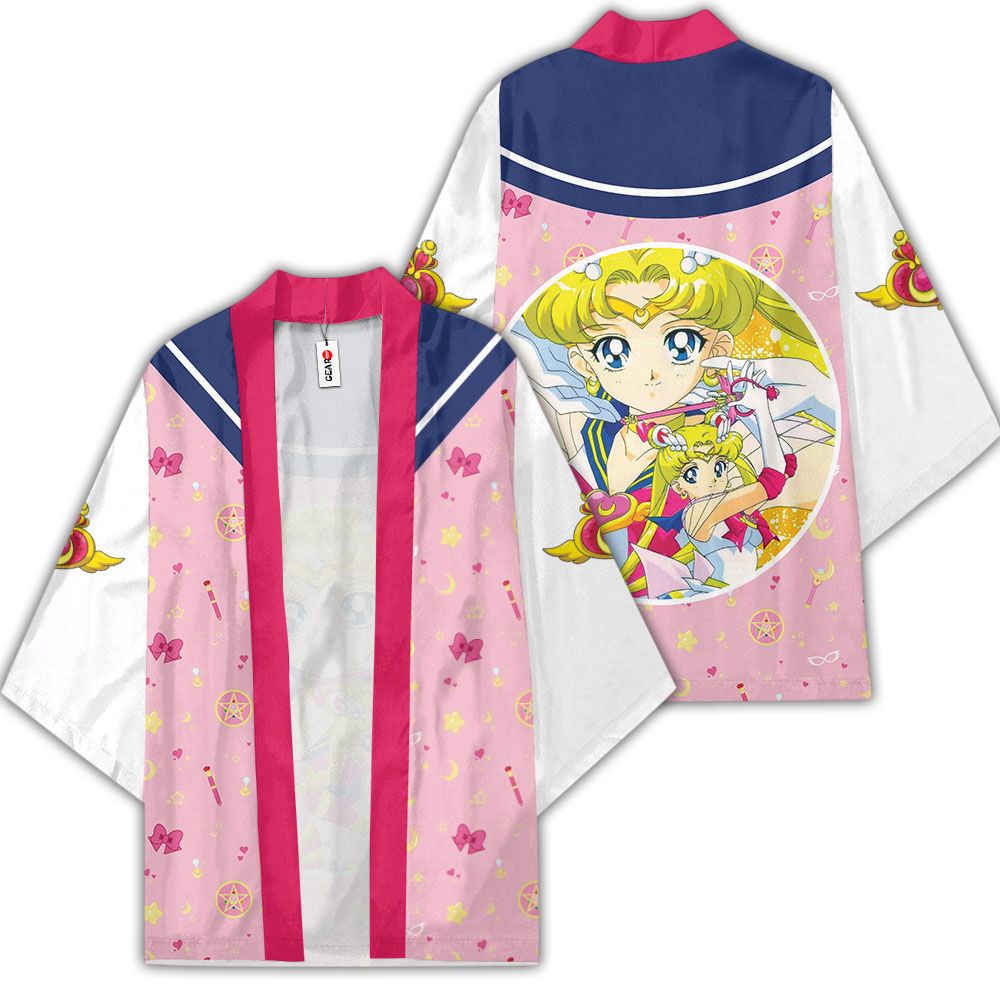 Sailor Moon Kimono Custom Anime Sailor Moon Merch Clothes GOT1308 Unisex / S Official Anime Kimono Merch