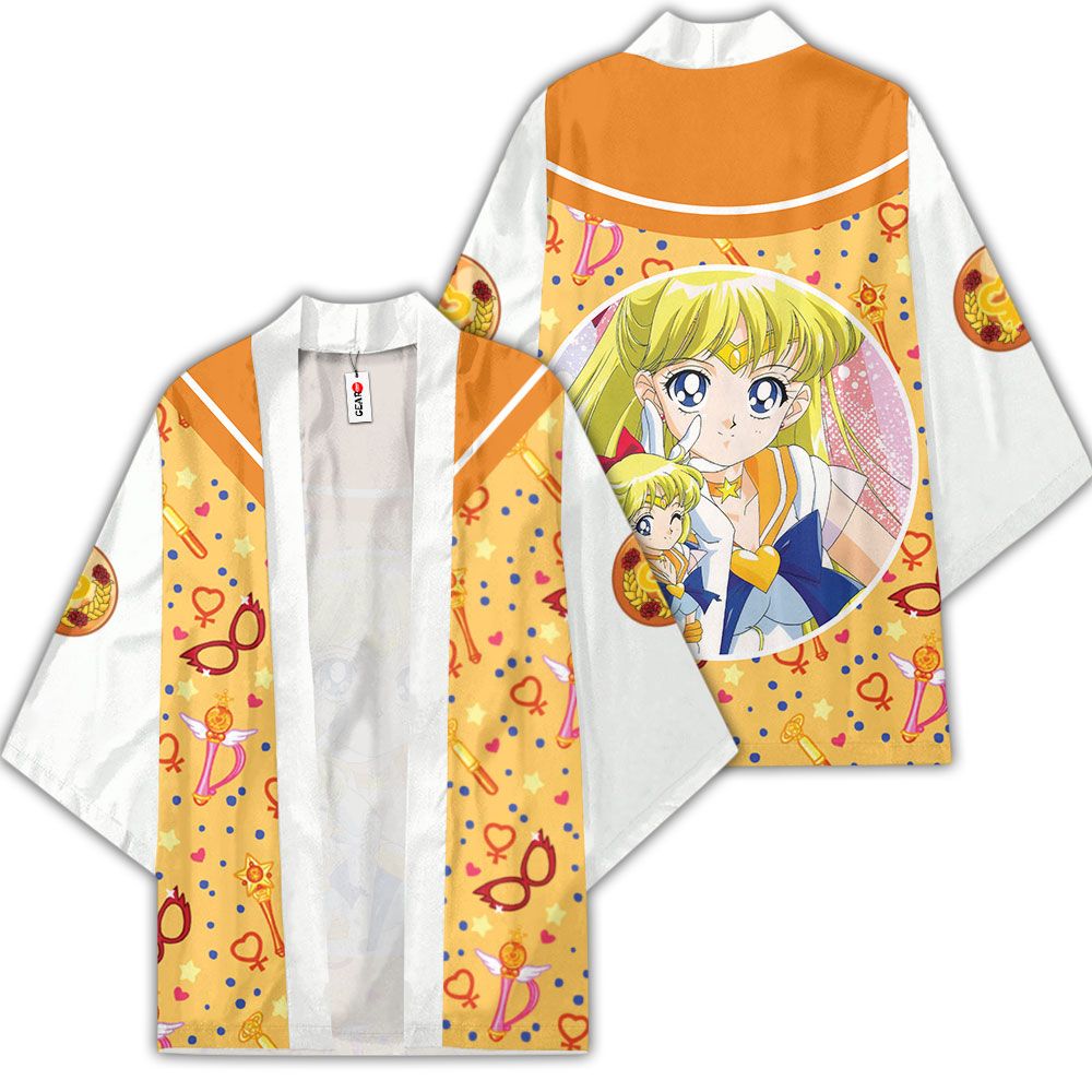 Sailor Venus Kimono Custom Anime Sailor Moon Merch Clothes GOT1308 Unisex / S Official Anime Kimono Merch