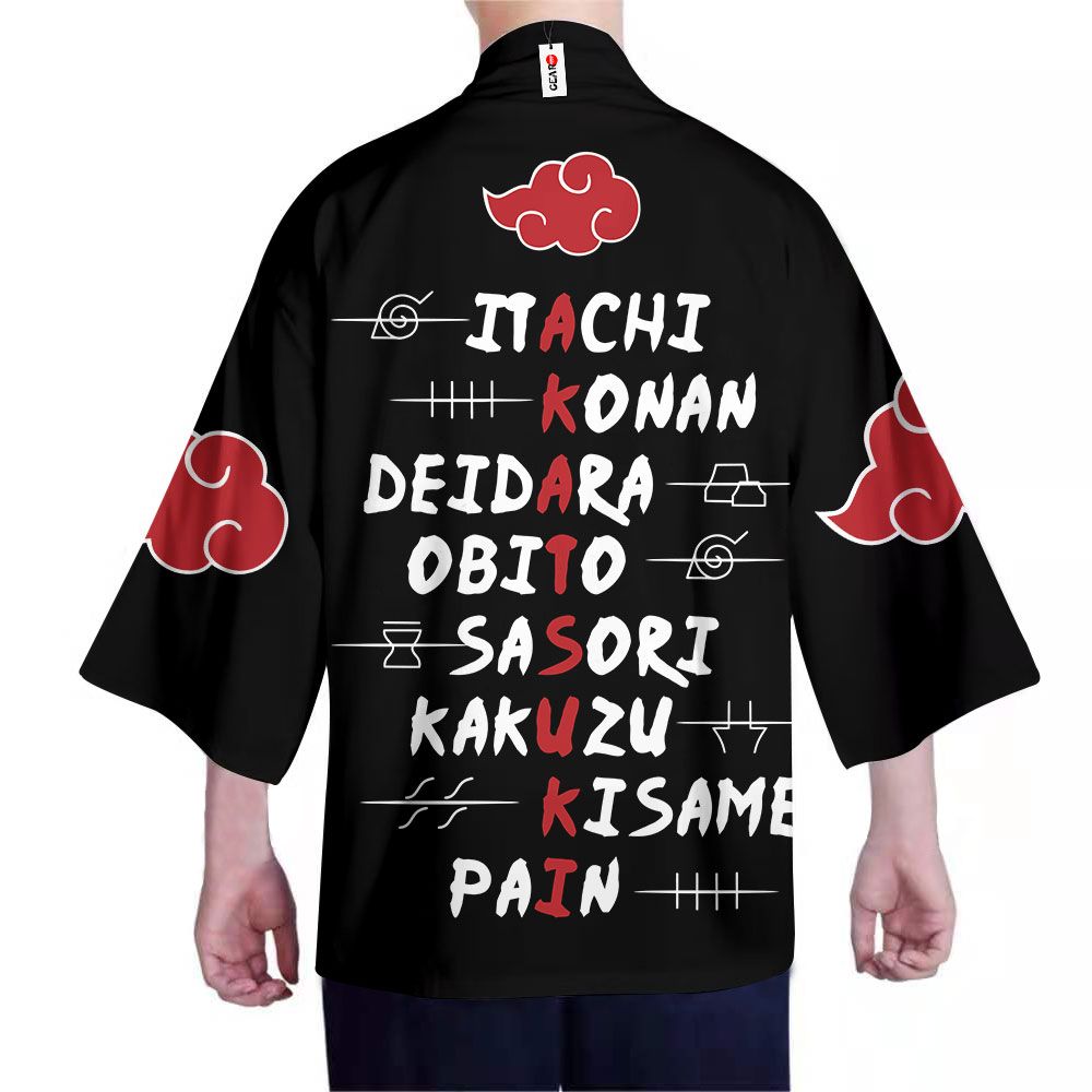 Akatsuki Clan Kimono Tên tùy chỉnh Anime Naruto Merch Quần áo GOT1308 Unisex / S Chính thức Anime Kimono Merch